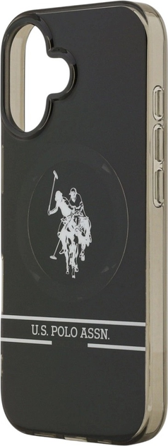 Etui U.S. Polo Assn DH and Bottom Stripe Logo MagSafe do Apple iPhone 17 Black (3666339543884) - obraz 6