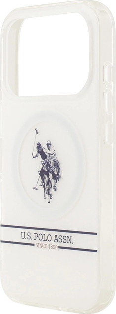 Etui U.S. Polo Assn DH and Bottom Stripe Logo MagSafe do Apple iPhone 17 Pro White (3666339543860) - obraz 6