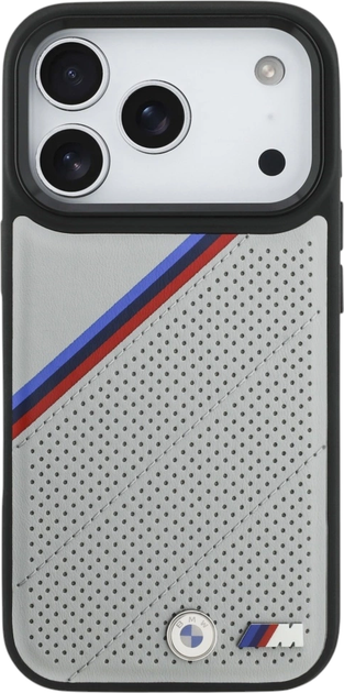 Etui plecki BMW M Quilted Logo MagSafe do Apple iPhone 17 Pro Gray (BMHMP17L25PCSPEG) - obraz 2