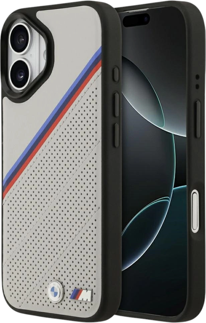 Панель BMW M Quilted Logo MagSafe для Apple iPhone 17 Gray (BMW838) - зображення 1