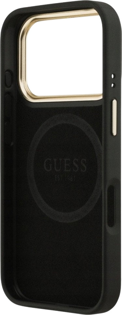Etui plecki Guess 4G Logo Plate MagSafe do iPhone 17 Pro Black (3666339489748) - obraz 7
