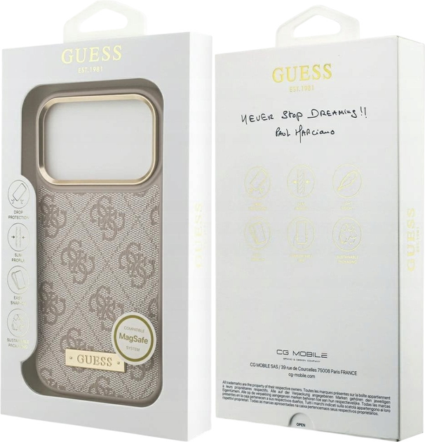 Etui plecki Guess 4G Logo Plate MagSafe do iPhone 17 Pro Pink (3666339489823) - obraz 8