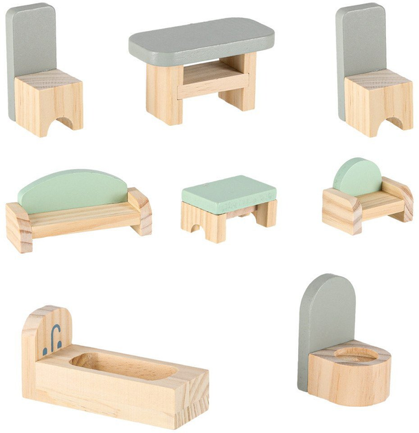 Drewniany domek dla lalek Kik Lulilo Peonio LED 70 cm Różowy (KX3053) (5903039767546) - obraz 7