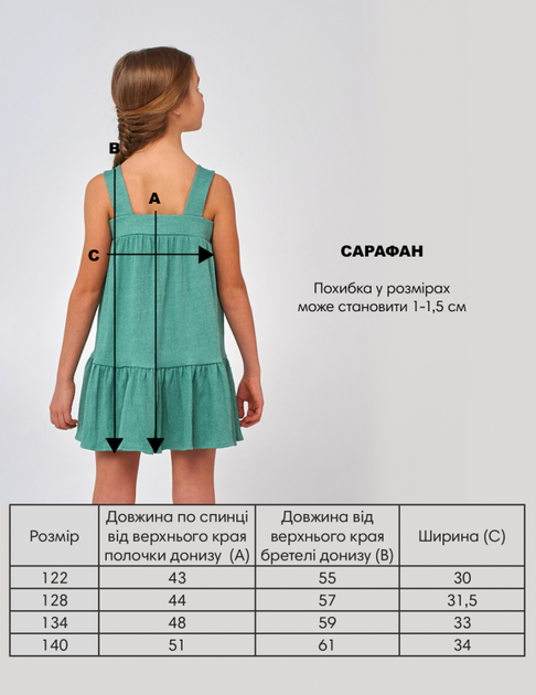 Сарафан для девочки SMIL 120379 Мятный р.140 - изображение 4