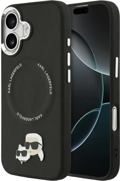 Панель Karl Lagerfeld Karl & Choupette Pin MagSafe do Apple iPhone 17 Black (3666339494971) - зображення 1