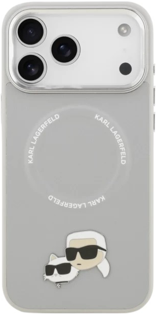 Панель Karl Lagerfeld Karl & Choupette Pin MagSafe do Apple iPhone 17 Pro Grey (3666339495312) - зображення 4