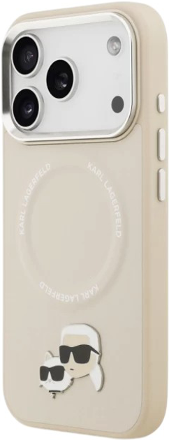 Панель Karl Lagerfeld Karl & Choupette Pin MagSafe do Apple iPhone 17 Pro Max Beige (3666339495169) - зображення 3