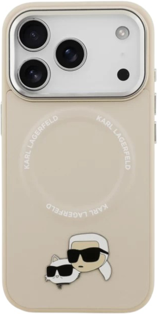 Панель Karl Lagerfeld Karl & Choupette Pin MagSafe do Apple iPhone 17 Pro Max Beige (3666339495169) - зображення 4