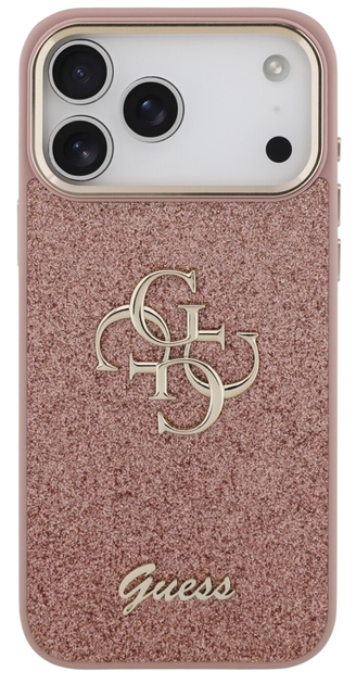 Панель Guess Fixed Glitter Big 4G MetalFrame для iPhone 17 Pro Pink - зображення 2
