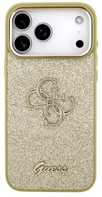 Панель Guess Fixed Glitter Big 4G MetalFrame для iPhone 17 Pro Gold - зображення 2
