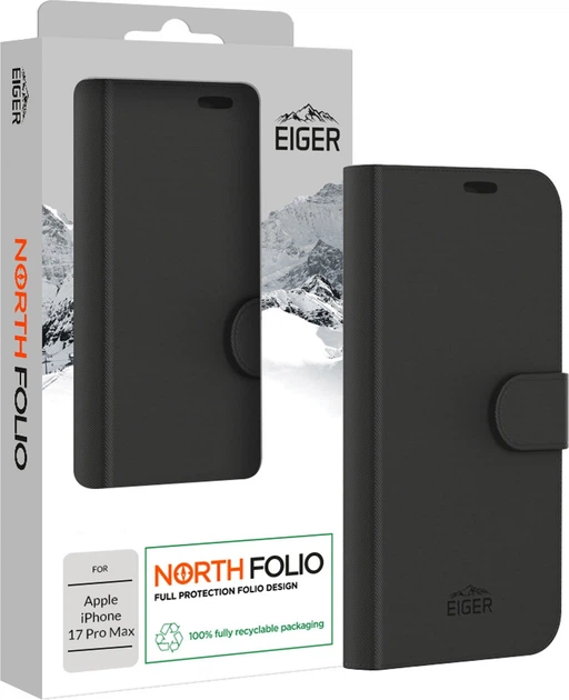 Чохол-книжка Eiger North Folio Case для Apple iPhone 17 Pro Max Black (EGCA00935) - зображення 2