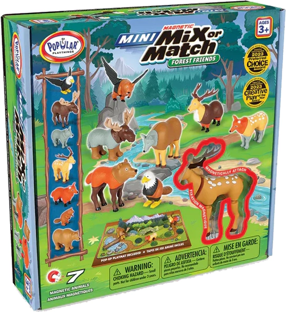 Klocki magnetyczne Popular Playthings Magnetic Mini Zwierzeta lesne (0755828623435) - obraz 1