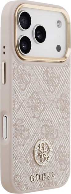 Панель Guess 4G Strass Logo MagSafe для iPhone 17 Pro Pink (3666339529604) - зображення 4
