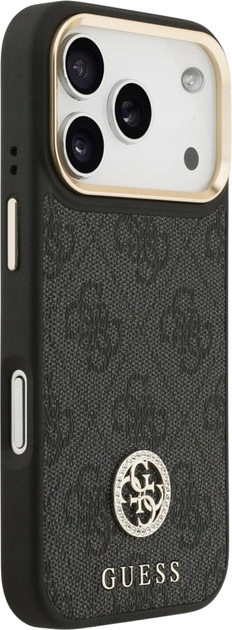 Etui plecki Guess 4G Strass Logo MagSafe do iPhone 17 Pro Black (3666339529123) - obraz 4