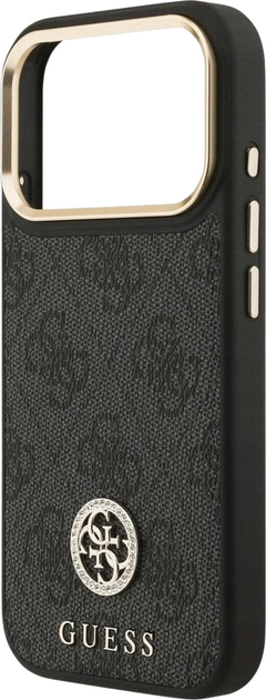 Etui plecki Guess 4G Strass Logo MagSafe do iPhone 17 Pro Black (3666339529123) - obraz 6