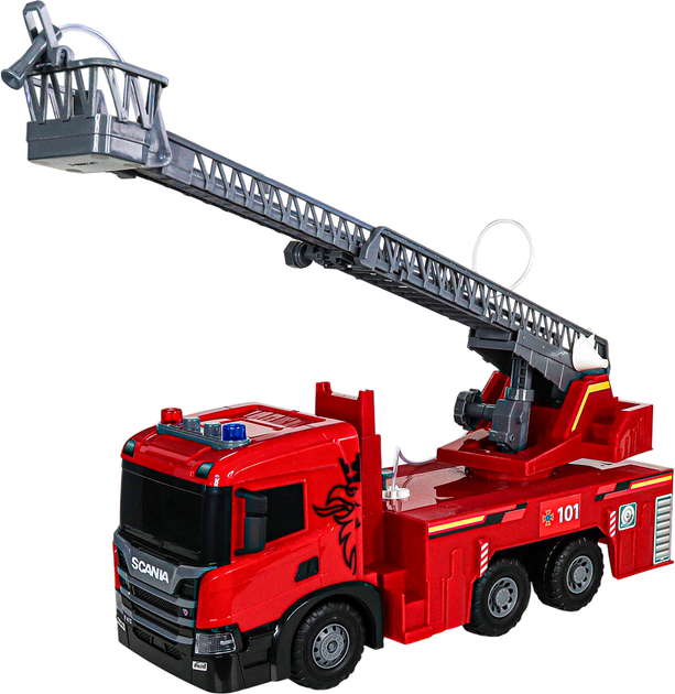 Игрушечная машинка Techno Drive Super Big Truck Пожарная машина Scania со световыми, звуковыми и водными эффектами (5005KS) - изображение 7