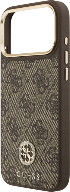 Панель Guess 4G Strass Logo MagSafe для iPhone 17 Pro Max Brown (3666339529291) - зображення 4