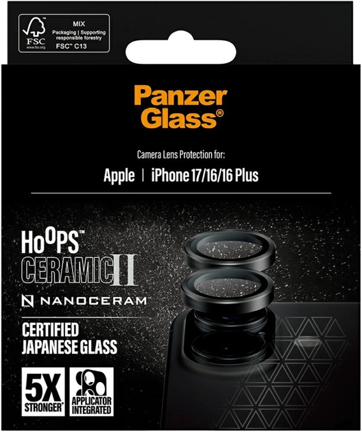 Szkło hartowane Panzer Glass Hoops Ceramic II do iPhone 16 / 16 Plus / 17 Black (5715685027277) - obraz 5