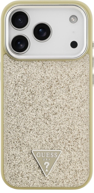 Etui Guess Glitter Triangle Logo MagSafe do iPhone 17 Pro Złoty - obraz 2
