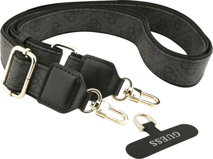 Панель Guess 4G Strass Logo & Big Strap Metal Buttons MagSafe для iPhone 17 Black (3666339550806) - зображення 8