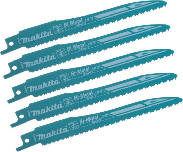 Набір полотен для сабельних пилок Makita 152 x 0.9 мм 5 шт. (B-05038) - зображення 2