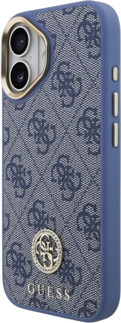 Панель Guess 4G Strass Logo & Big Strap Metal Buttons MagSafe для iPhone 17 Blue (3666339551254) - зображення 2