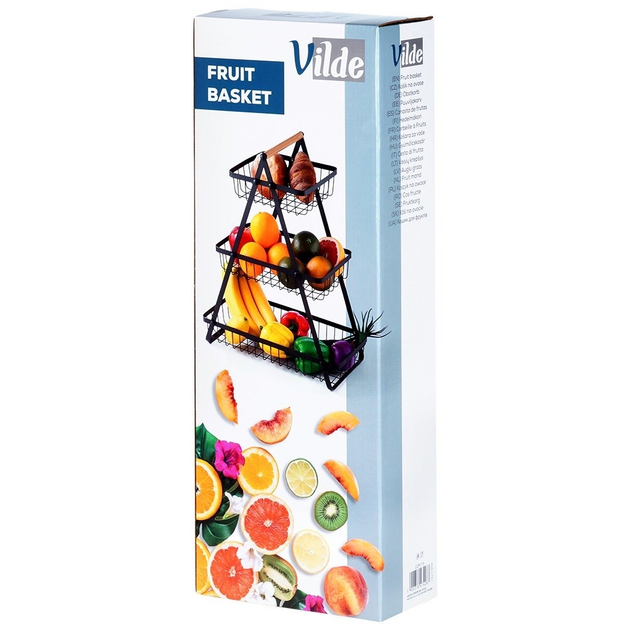 Koszyk na owoce Vilde metalowy Czarny (5904316474287) - obraz 3