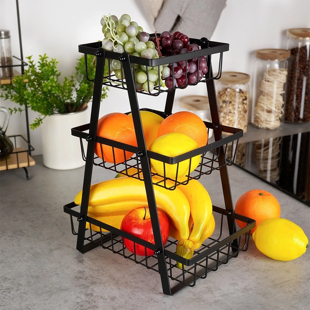 Koszyk na owoce Vilde metalowy Czarny (5904316473099) - obraz 7