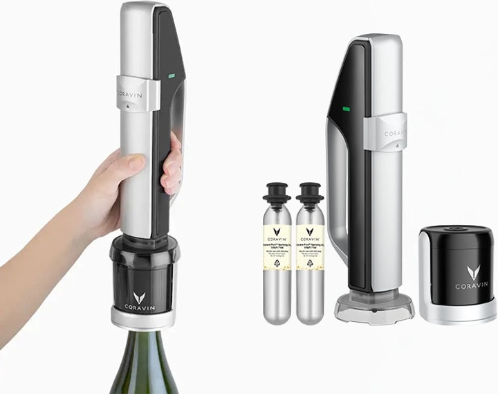 Система для зберігання ігристих вин Coravin Sparkling чорна з срібним (810068590203) - зображення 5