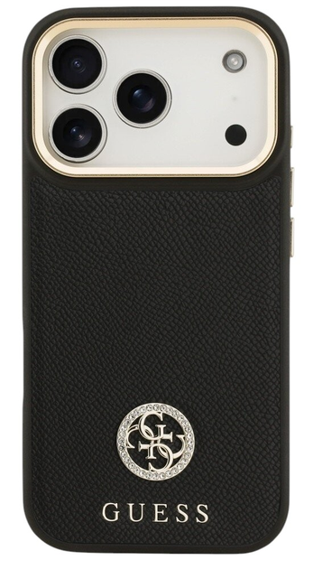 Панель Guess Grained Strass Logo MagSafe для iPhone 17 Black - зображення 2