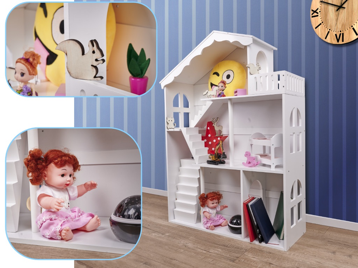 Regał na książki Kik Lulilo Calla dla dzieci półka domek na zabawki 2 w 1 XXL 116 cm (KX5547) (5903039727670) - obraz 7