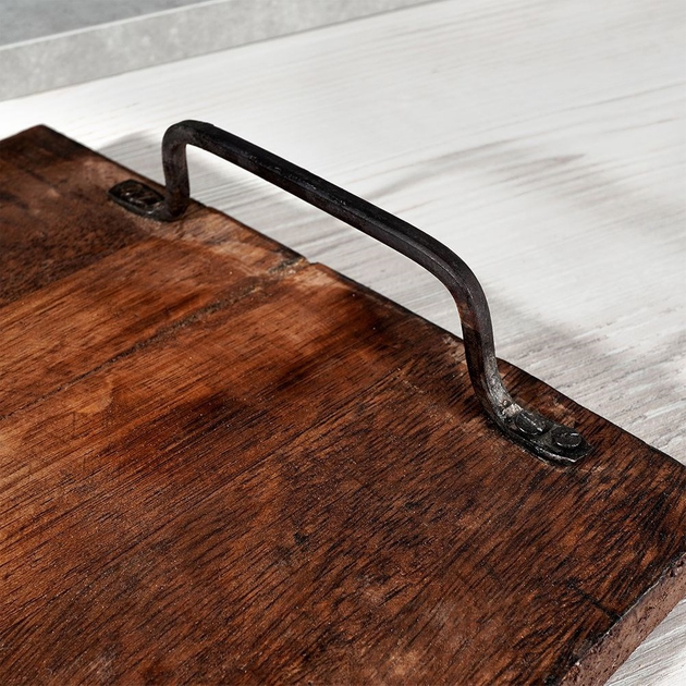 Taca do serwowania Vilde drewniana z uchwytami 40.5 x 5.5 x 21.5 cm (8719987847523) - obraz 6