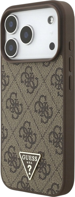 Панель Guess 4G Strap Triangle Logo MagSafe для iPhone 17 Pro Brown (3666339526528) - зображення 2