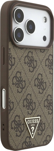 Панель Guess 4G Strap Triangle Logo MagSafe для iPhone 17 Pro Brown (3666339526528) - зображення 3