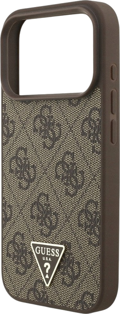Панель Guess 4G Strap Triangle Logo MagSafe для iPhone 17 Pro Brown (3666339526528) - зображення 5