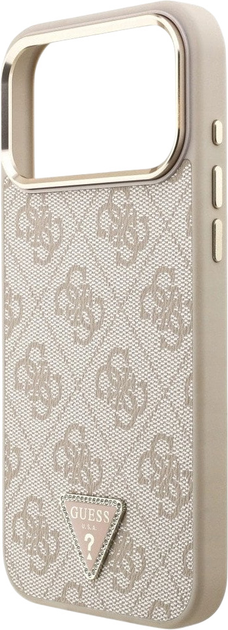 Etui plecki Guess 4G Triangle Logo MagSafe do iPhone 17 Pro Max Pink/Gold (3666339521462) - obraz 6