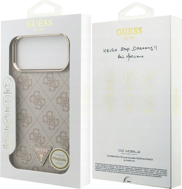 Etui plecki Guess 4G Triangle Logo MagSafe do iPhone 17 Pro Max Pink/Gold (3666339521462) - obraz 8