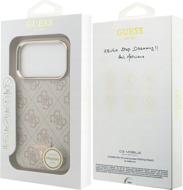 Панель Guess 4G Triangle Logo MagSafe для iPhone 17 Pro Pink/Gold (3666339521455) - зображення 8