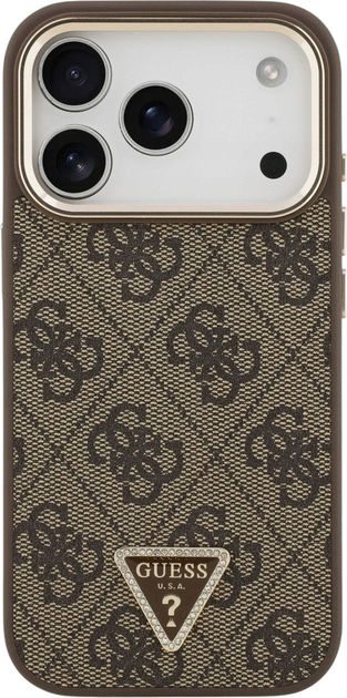Панель Guess 4G Triangle Logo MagSafe для iPhone 17 Pro Brown/Gold (3666339521134) - зображення 3