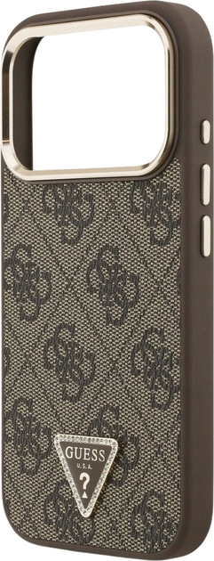Панель Guess 4G Triangle Logo MagSafe для iPhone 17 Pro Brown/Gold (3666339521134) - зображення 6