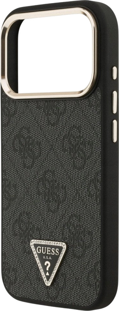 Etui plecki Guess 4G Triangle Logo MagSafe do iPhone 17 Pro Black/Gold (3666339520977) - obraz 6