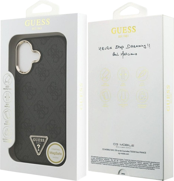 Панель Guess 4G Triangle Logo MagSafe для iPhone 17 Black/Gold (3666339520953) - зображення 8