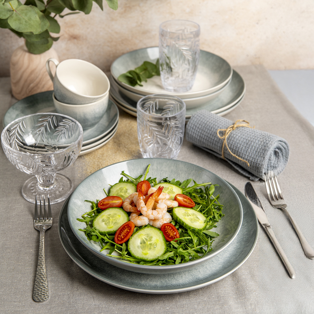 Serwis obiadowy Ambition Aqua dla 6 osob Biało-zielony 18-elementowy (5907078480305) - obraz 6