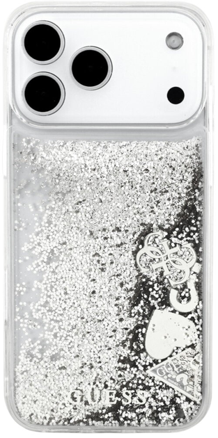 Панель Guess Liq. Glitter Charms для iPhone 17 Pro Silver - зображення 2