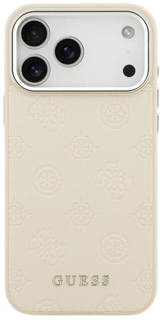 Панель Guess Peony Hot Stamp ScriptMagSafe для iPhone 17 Pro Max Beige - зображення 1