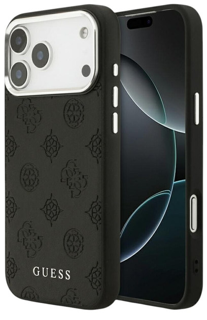 Панель Guess Peony Hot Stamp ScriptMagSafe для iPhone 17 Pro Black - зображення 1