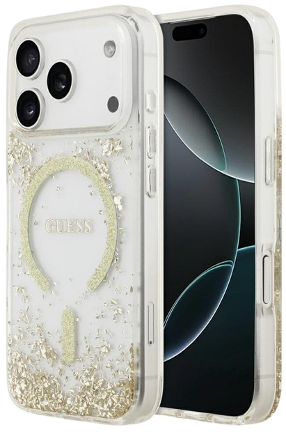Панель Guess Resin Bottom Glitter MagSafeдля iPhone 17 Pro Max Gold - зображення 1