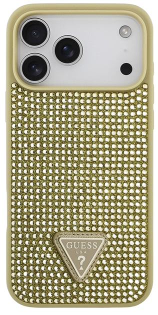 Панель Guess Rhinestone Triangle Logo для iPhone 17 Pro Max Gold - зображення 2