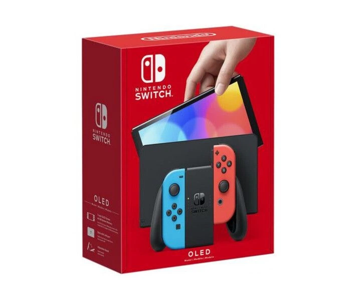 Портативная игровая приставка Nintendo Switch OLED with Neon Blue