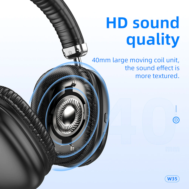 Наушники Hoco W35 Stereo Bluetooth Headphones (Silver) [74031] - изображение 6